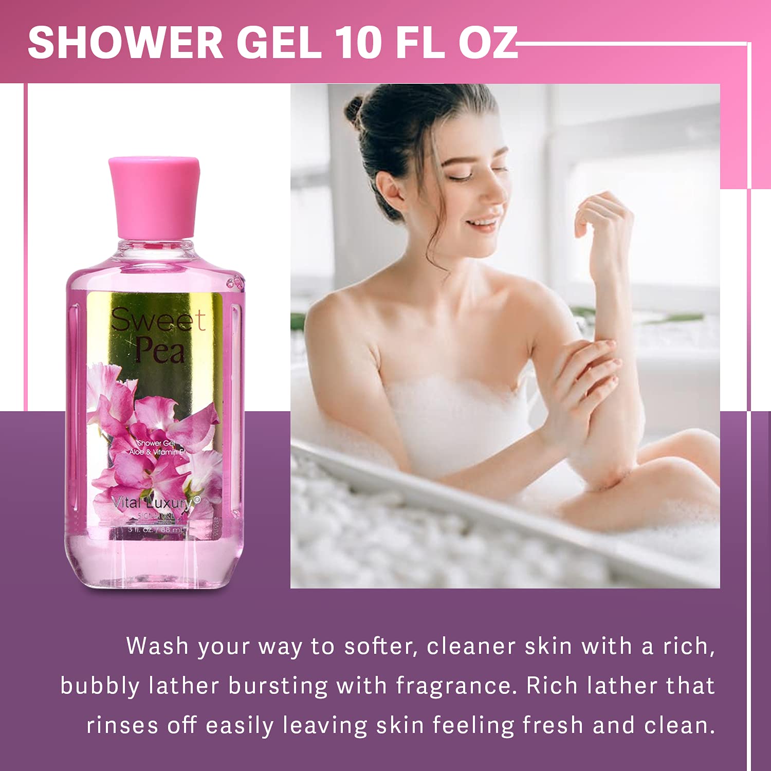 Vital Luxury Signature-10oz Shower Gel - Sweet Pea