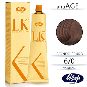 Lisap LK anti age Permanent Hair Colour - 100ml, 6/0 AA Dark Blonde / Biondo / أشقر غامق