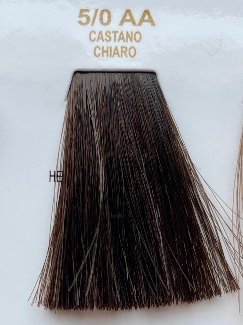 Lisap LK anti age Permanent Hair Colour - 100ml, 5/0 AA Light Brown / Castano / كستنائي فاتح