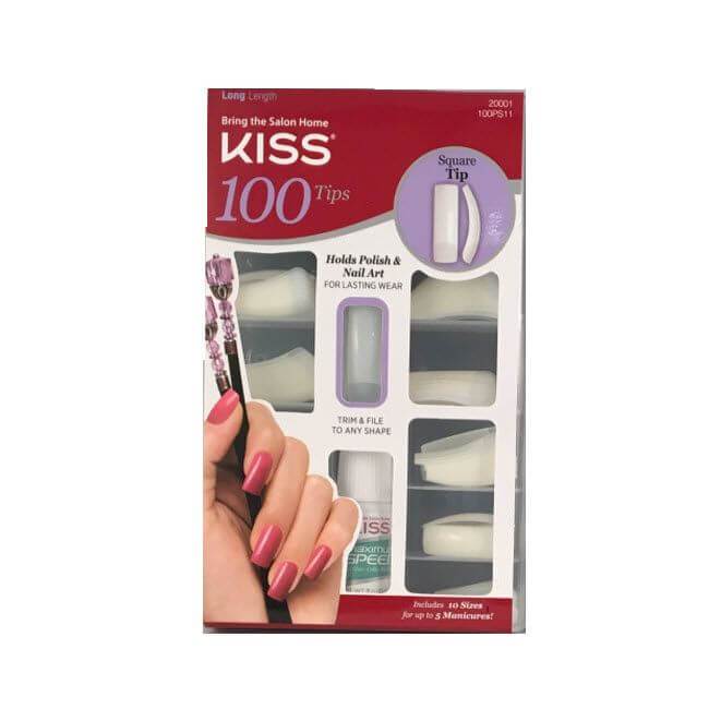Kiss 100 Tips Square Tip Long Length
