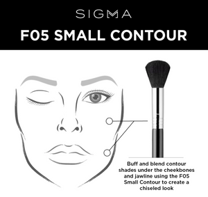 Sigma Beauty - F05 SMALL CONTOUR BRUSH – BLACK/CHROME
