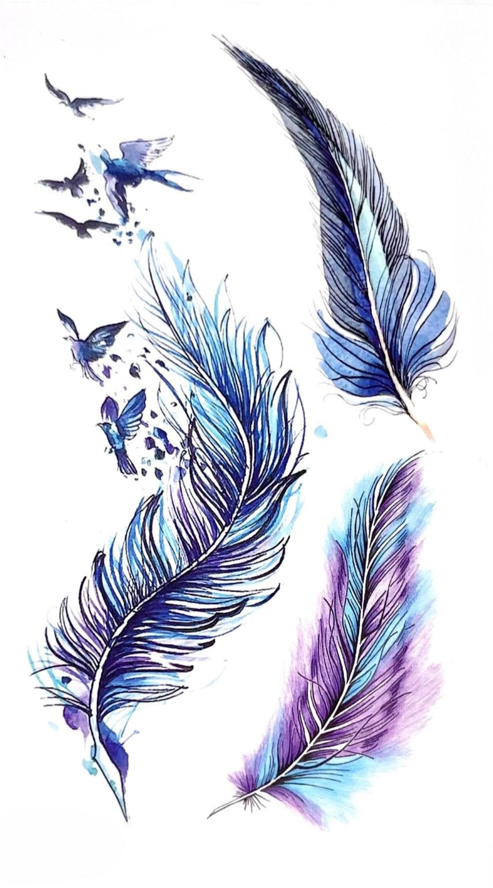 Temporary Body Tattoo - Feathers 01