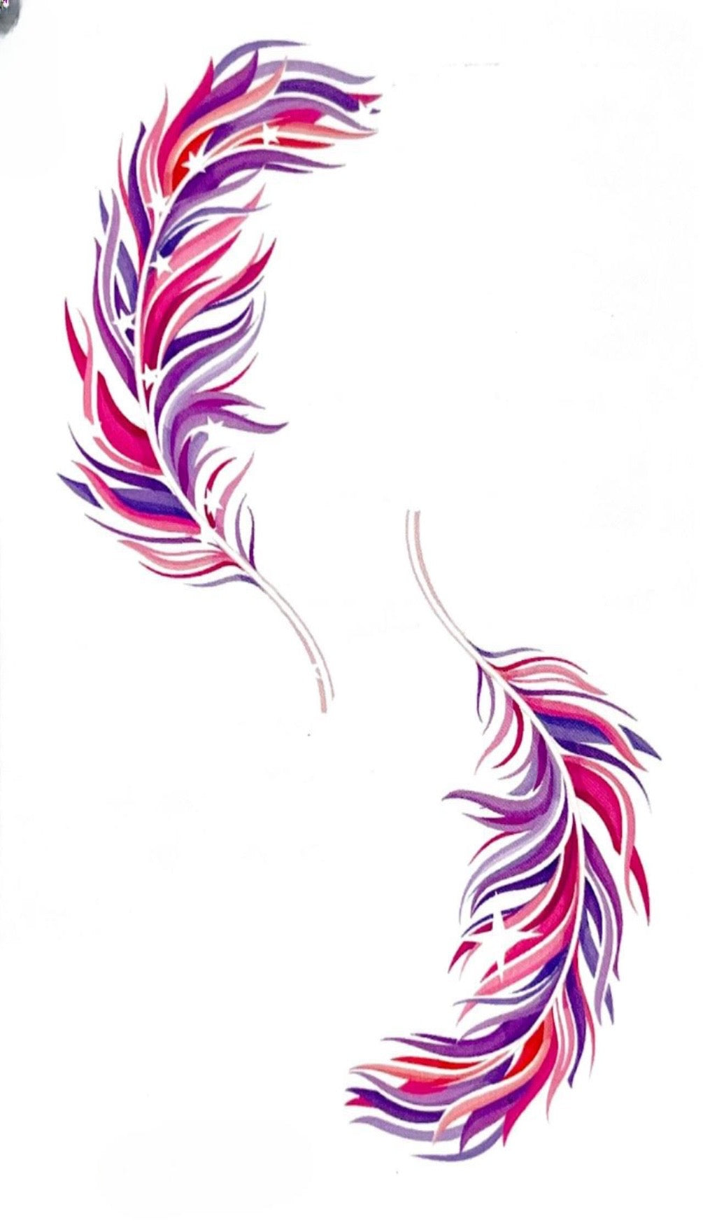 Temporary Body Tattoo - Feathers 02 ( Glow in the dark )