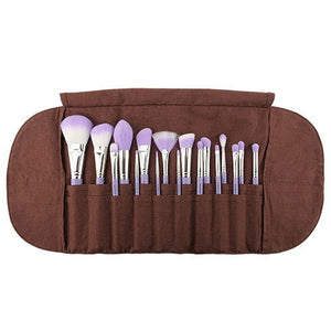 bdellium Tools - PURPLE BAMBU - PRECISION 17PC. BRUSH SET WITH ROLL-UP POUCH