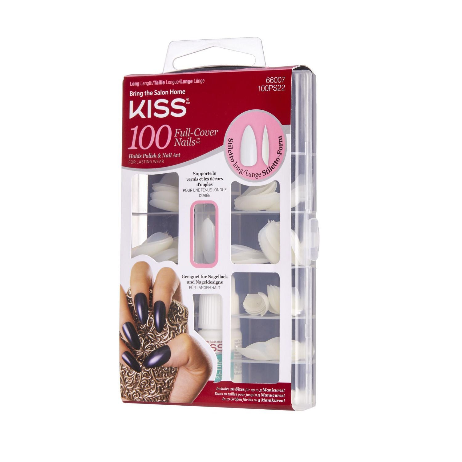 Kiss Full-Cover Long Stiletto Nails 100 PCS