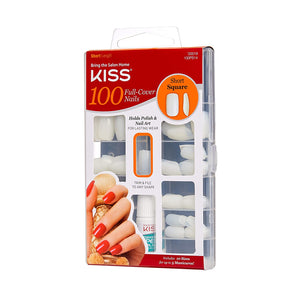 Kiss 100 Full Cover Nails Short Square (Short Length)
