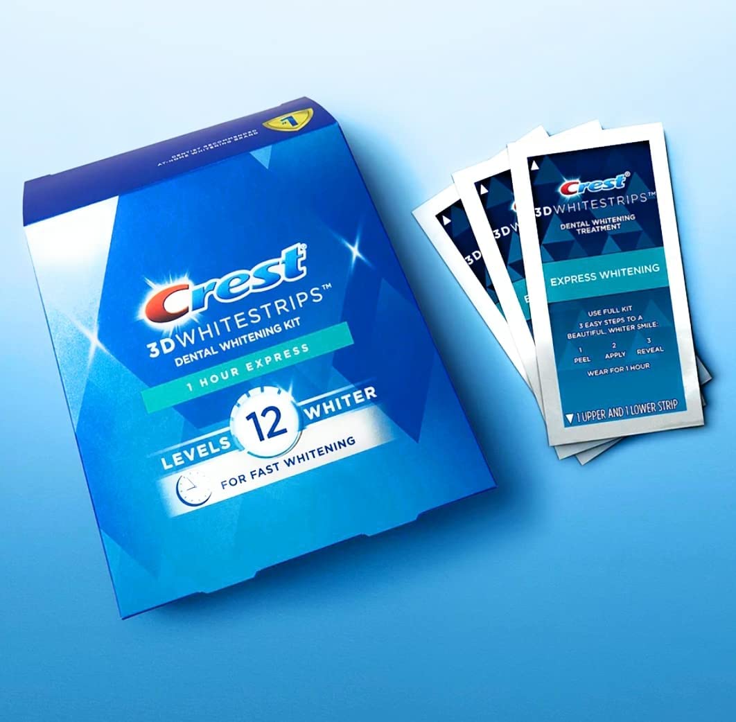Crest 3d whitestrips 1 hour express