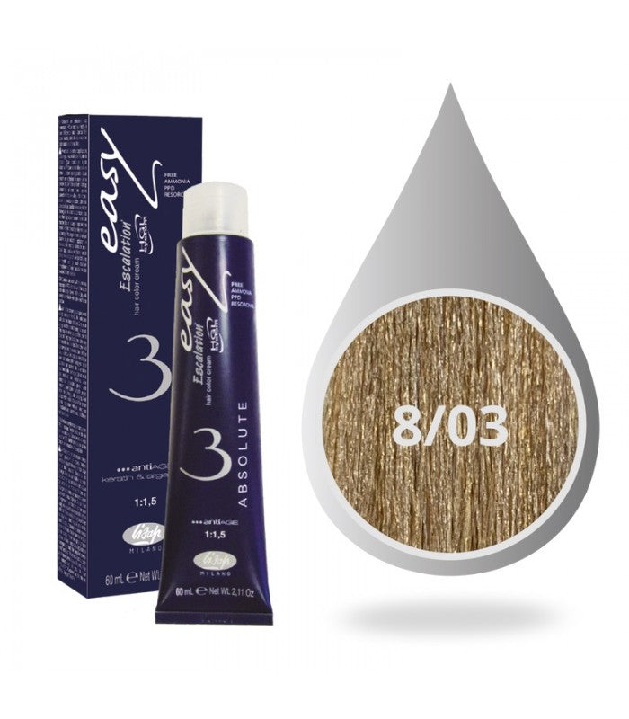 Lisap Milano Easy Absolute 3 Color - 8/03 Naturally golden light blonde أشقر فاتح طبيعي ذهبي