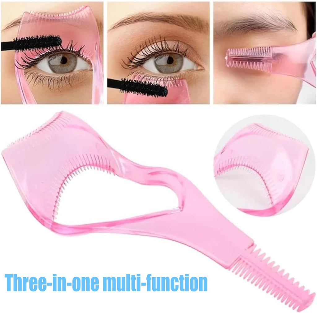 Eyelash Brush Curler Mascara Guard- 3 in 1 Applicator Tool
