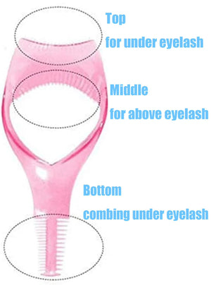 Eyelash Brush Curler Mascara Guard- 3 in 1 Applicator Tool