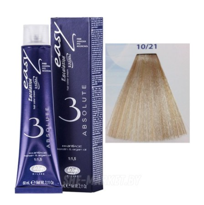Lisap Milano Easy Absolute 3 Color - 10/21 lightened cool ash blond أشقر بلاتيني عميق بارد
