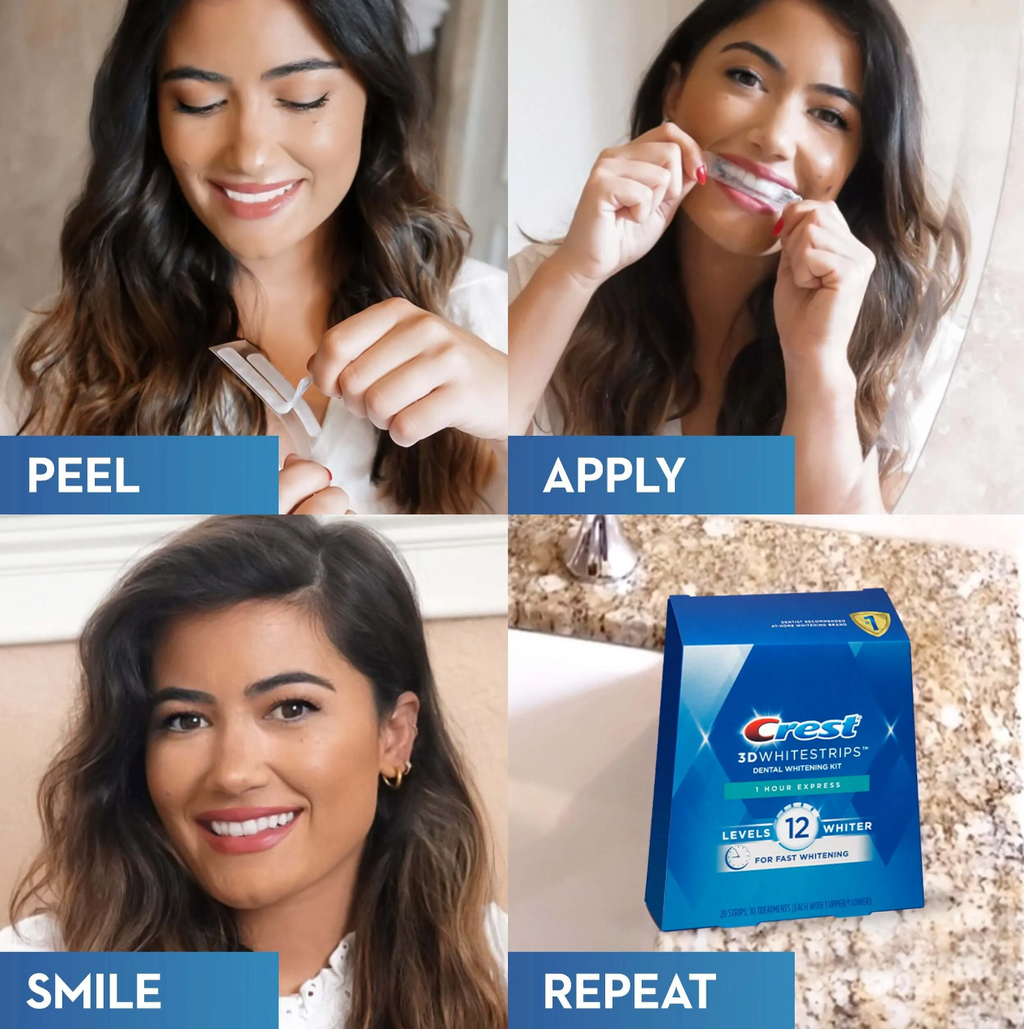 Crest 3d whitestrips 1 hour express