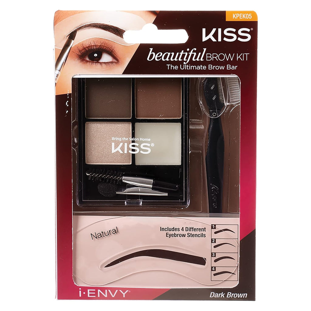 Kiss Beautiful Brow Kit - Dark Brown