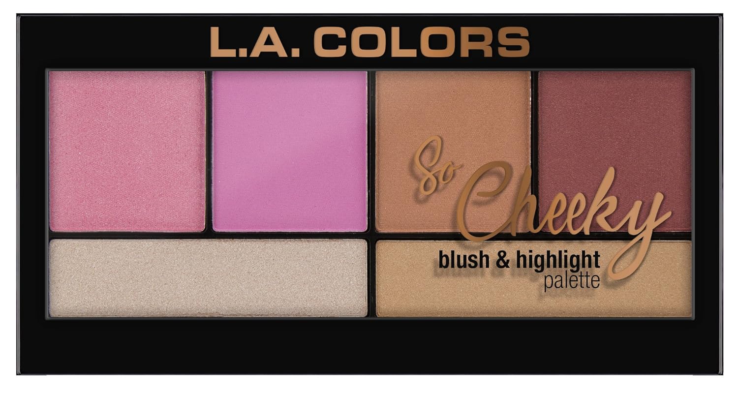 LA Colors - So Cheeky Blush and Highlight Palette - C 30461 Pink and Playful