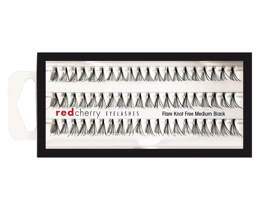 Red Cherry lashes individuals - Knot free flare medium black