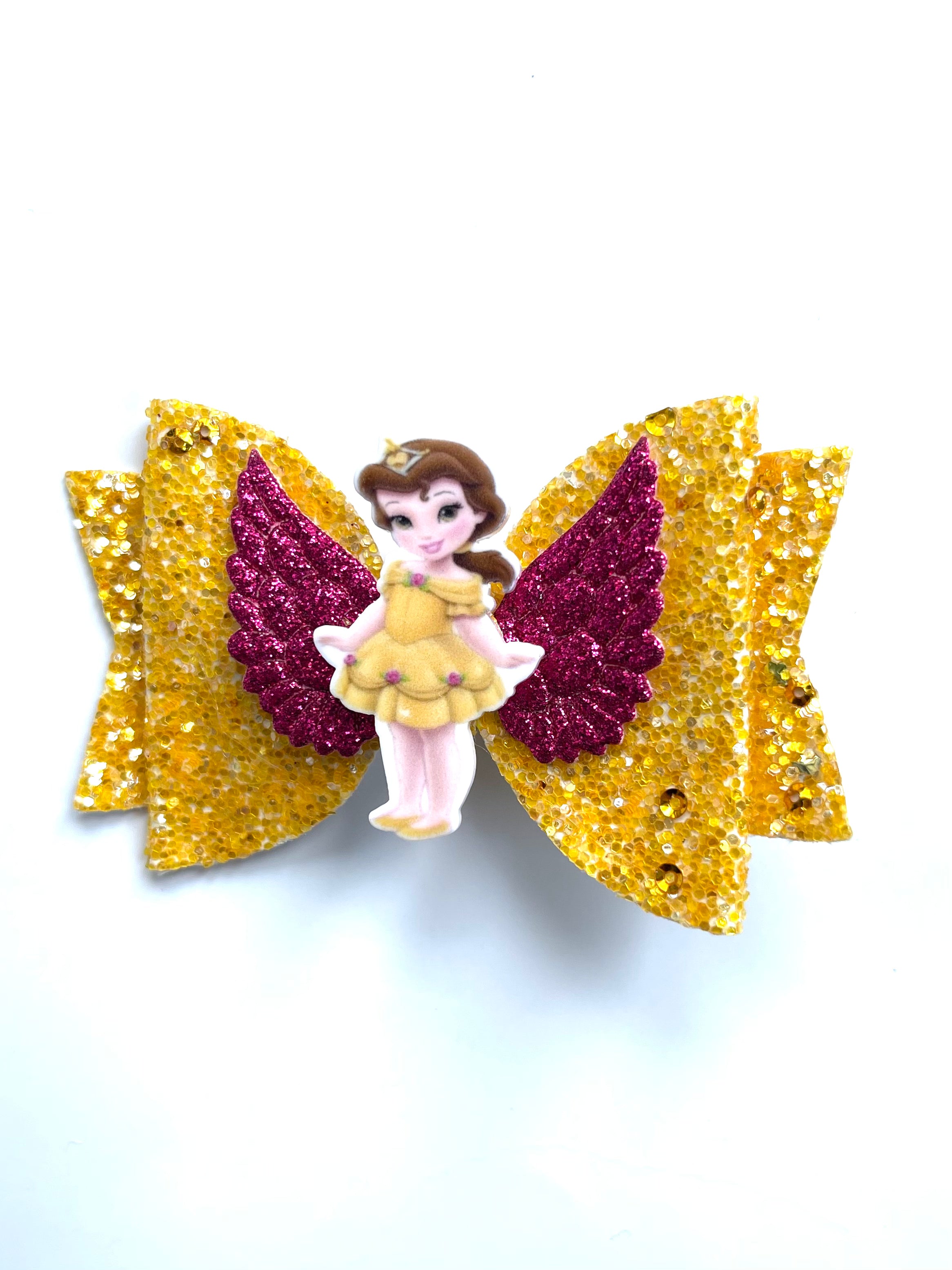 Disney princess themed hair bow clip