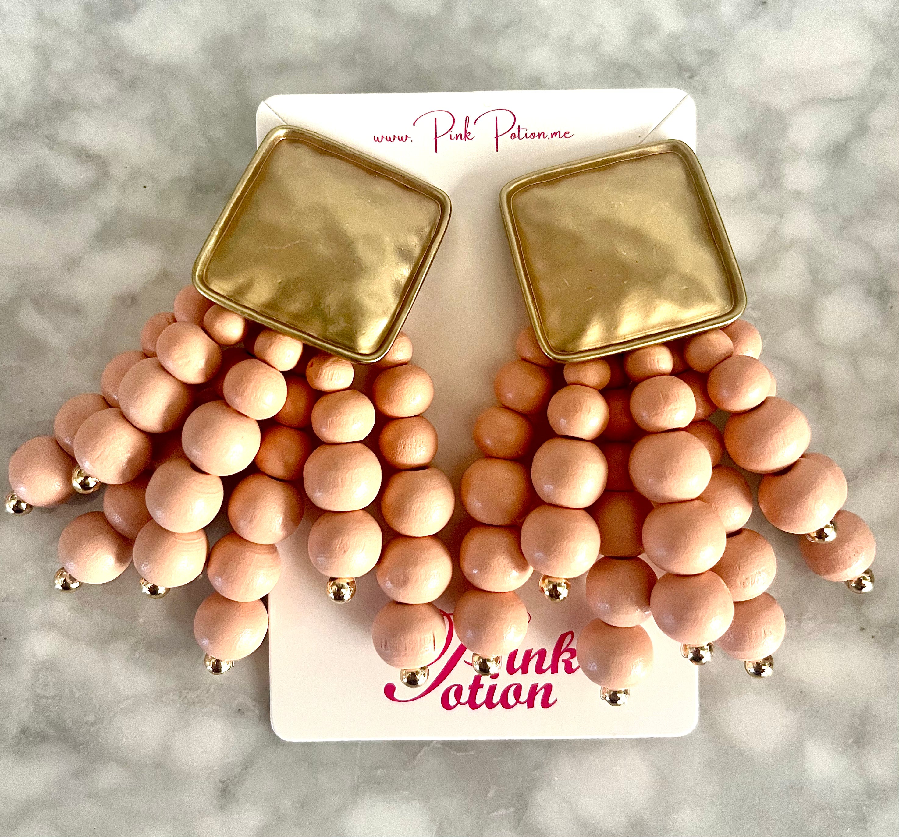 Drop earrings - Bohemian ( beige )