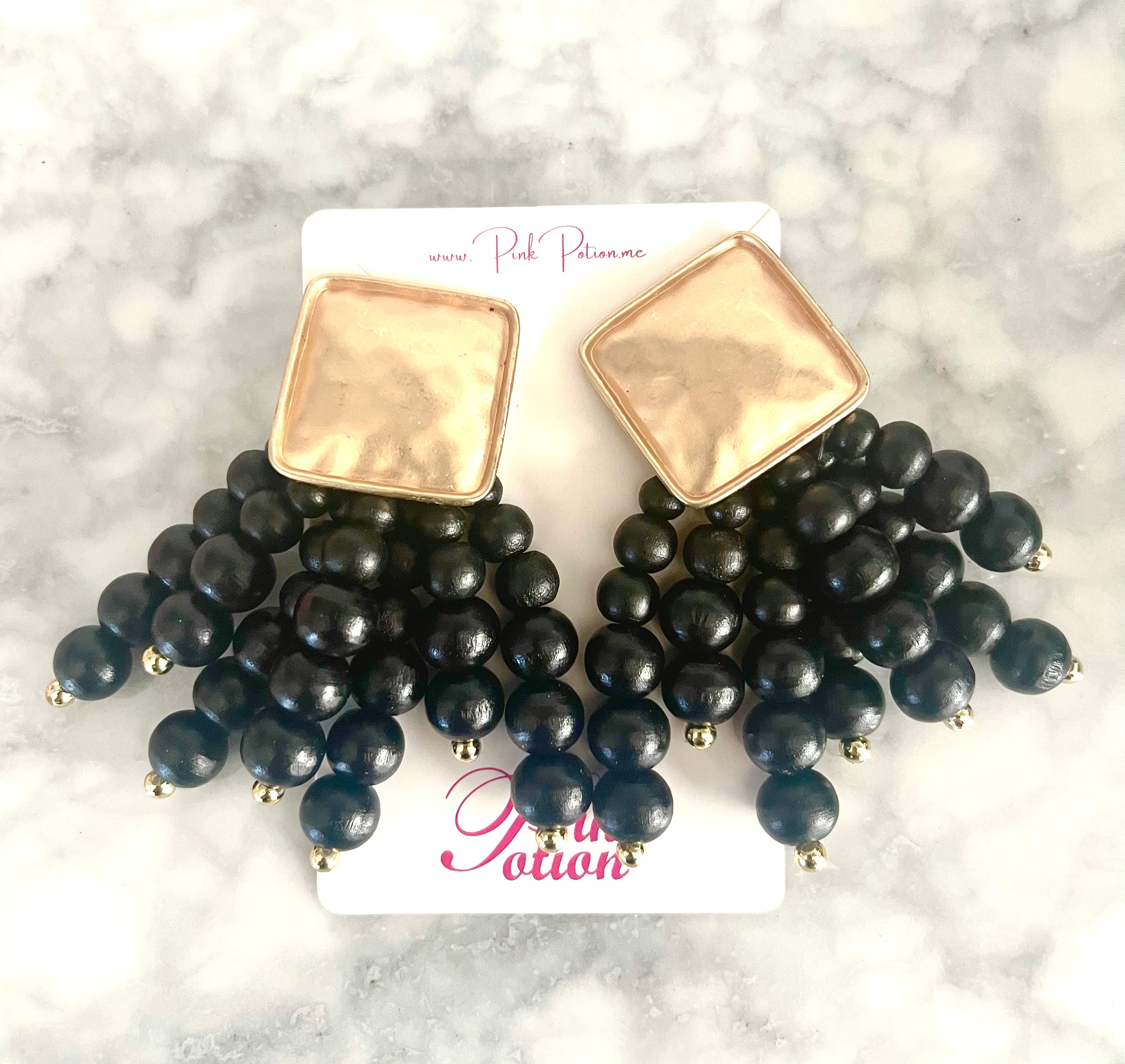 Drop earrings - Bohemian ( Black )