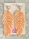 Drop earrings - Champagne Acrylic marble leaf