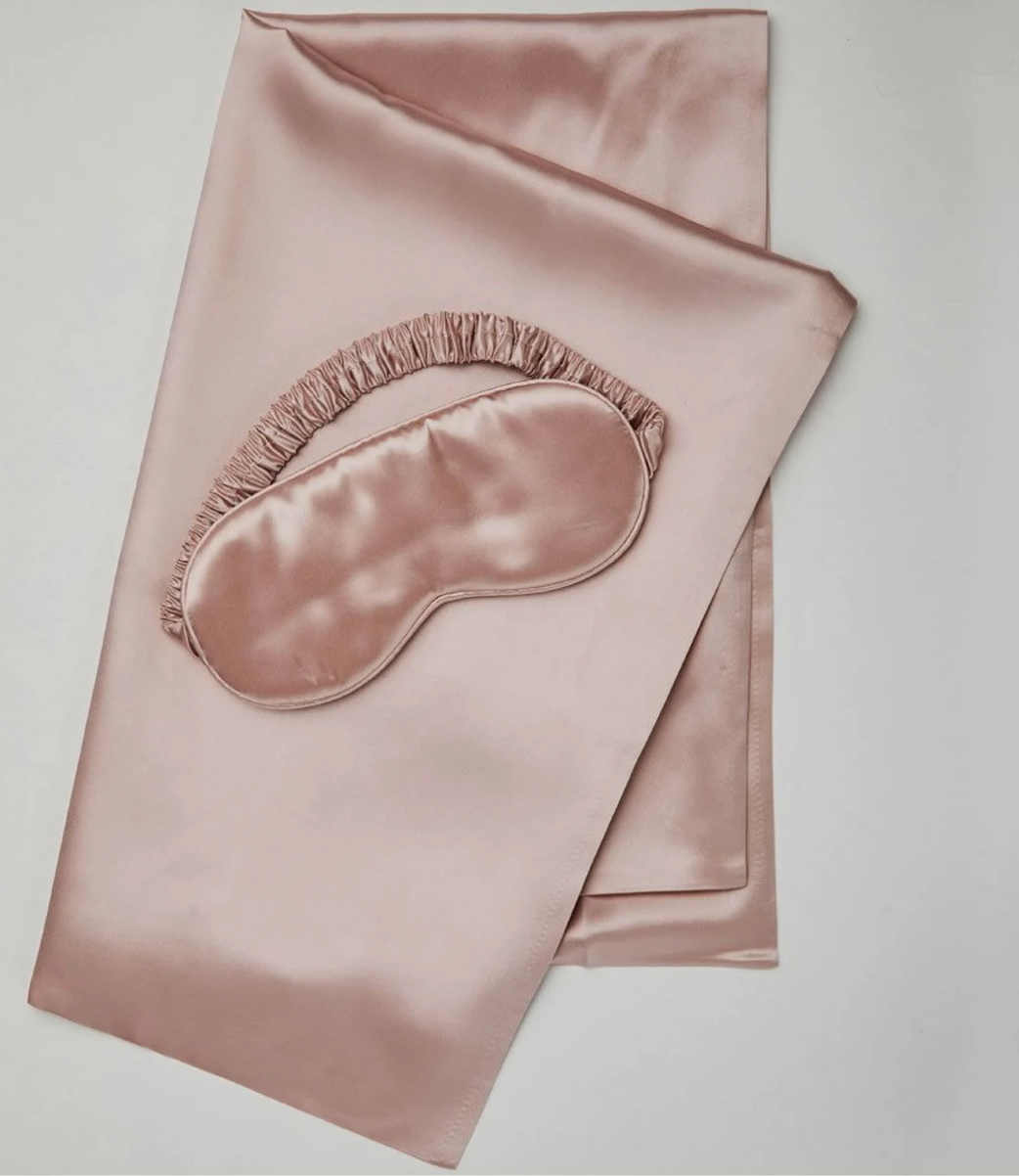 Satin Set ( PILLOWCASE , Hair Crunchie , eye mask ) |Frizz free Hair