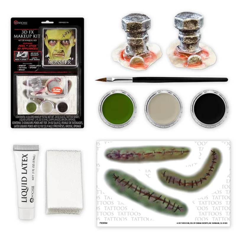 Woochie Monster 3D FX Makeup Kit (Peel & Stick)