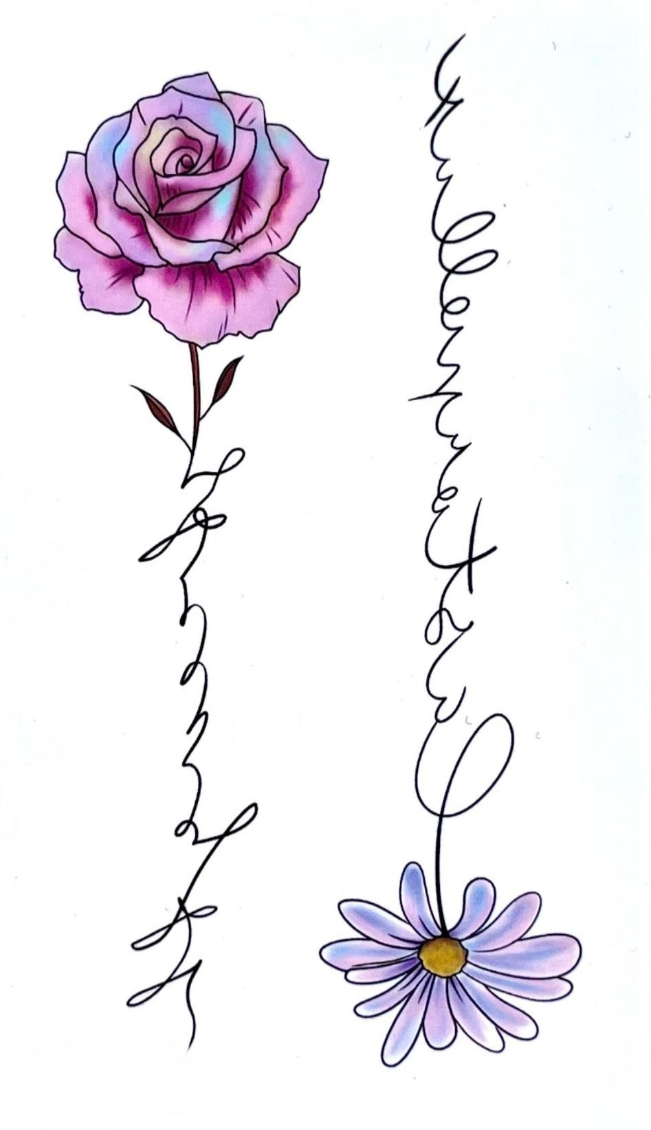 Temporary Body Tattoo - Flowers 03
