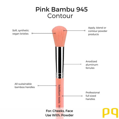 BDELLIUM TOOLS - PINK BAMBU - 945 CONTOUR BRUSH - PINK