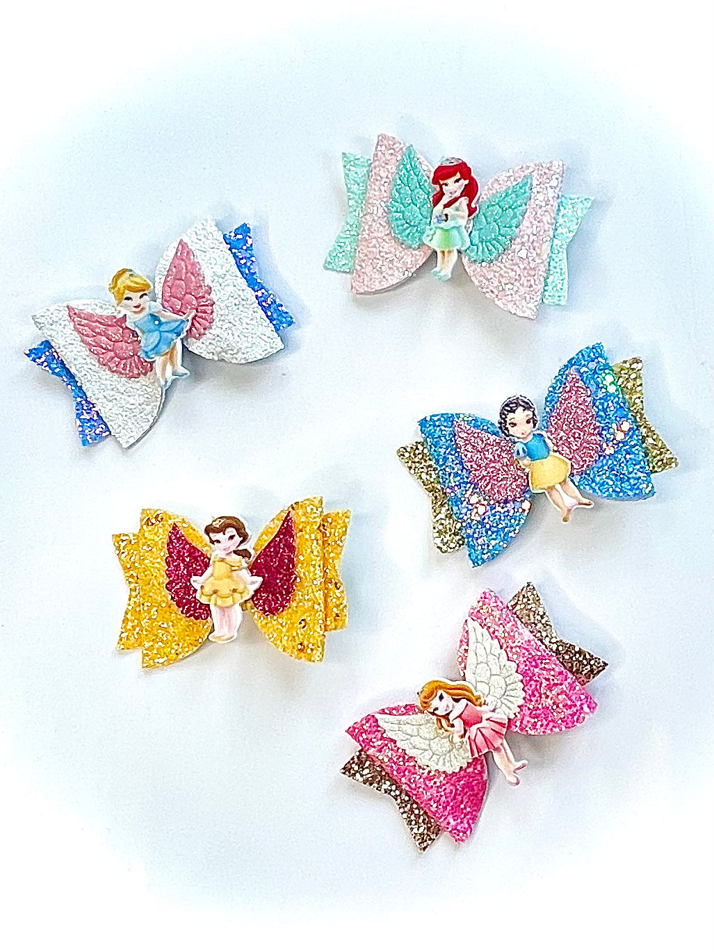 Disney princess themed hair bow clip