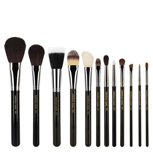 Bdellium Tools Professional Makeup Brush Maestro Series - Complete 12pc. Brush Set with Roll-Up Pouch