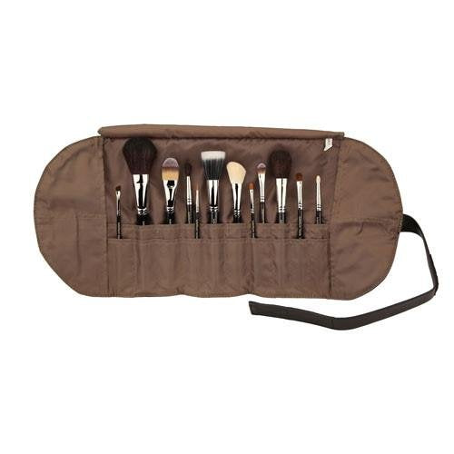 Bdellium Tools Professional Makeup Brush Maestro Series - Complete 12pc. Brush Set with Roll-Up Pouch