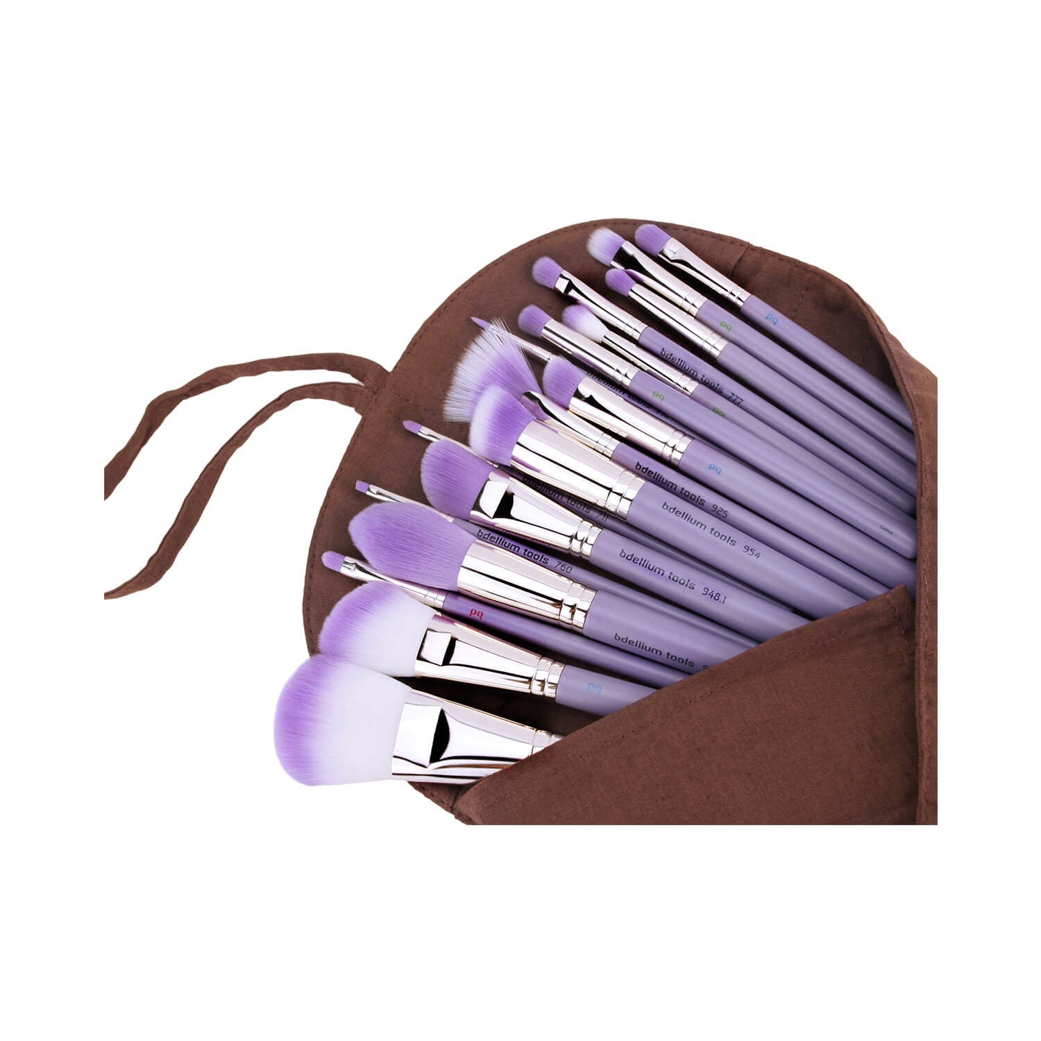 bdellium Tools - PURPLE BAMBU - PRECISION 17PC. BRUSH SET WITH ROLL-UP POUCH