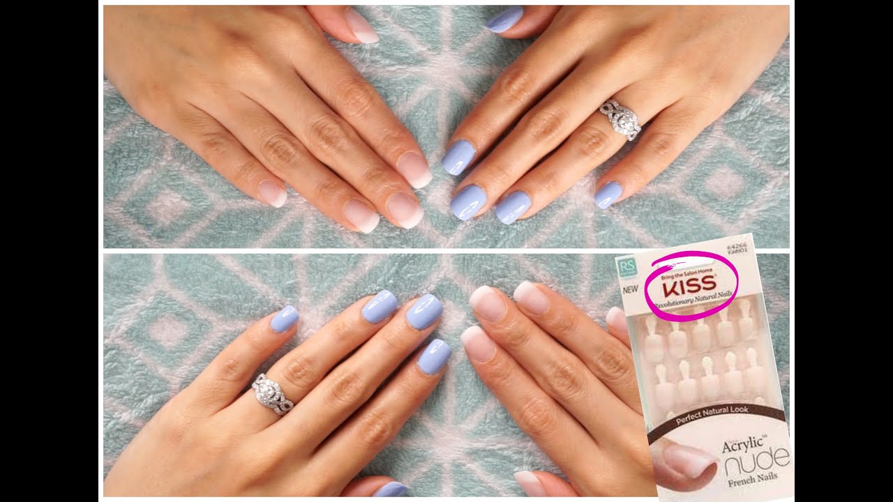 Kiss Salon Acrylic Nude French Nails, 28 Nails, KAN01