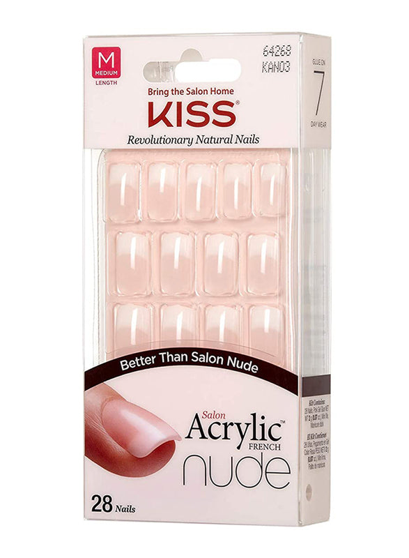 KISS Salon Acrylic French Nude Nails KAN03 28 Nalis