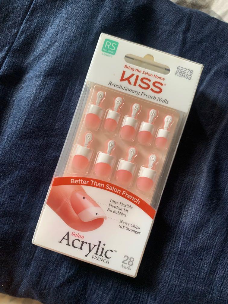 KISS Salon Acrylic French Nails Kit Alter Ego Real Short KSA03