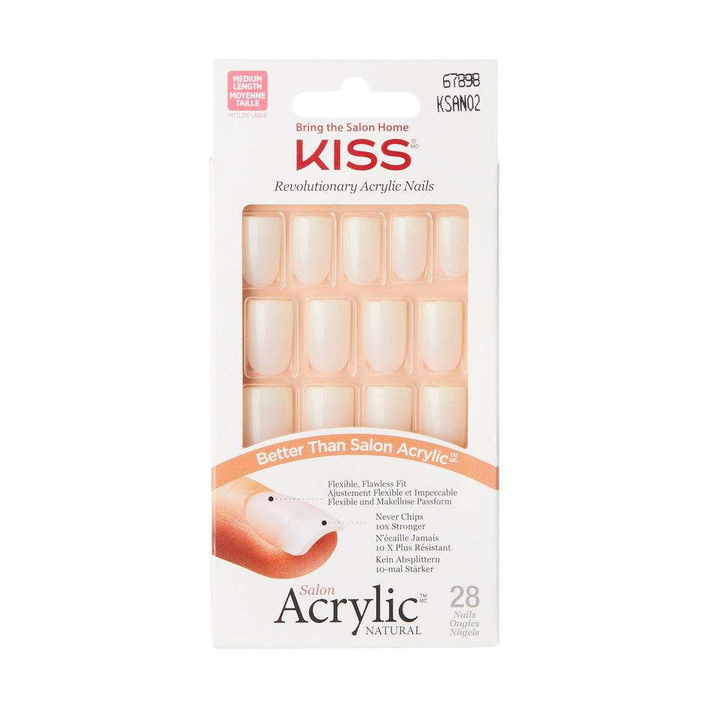 KISS Salon Acrylic Natural Nails 28 pc KSAN02 - Euphoria